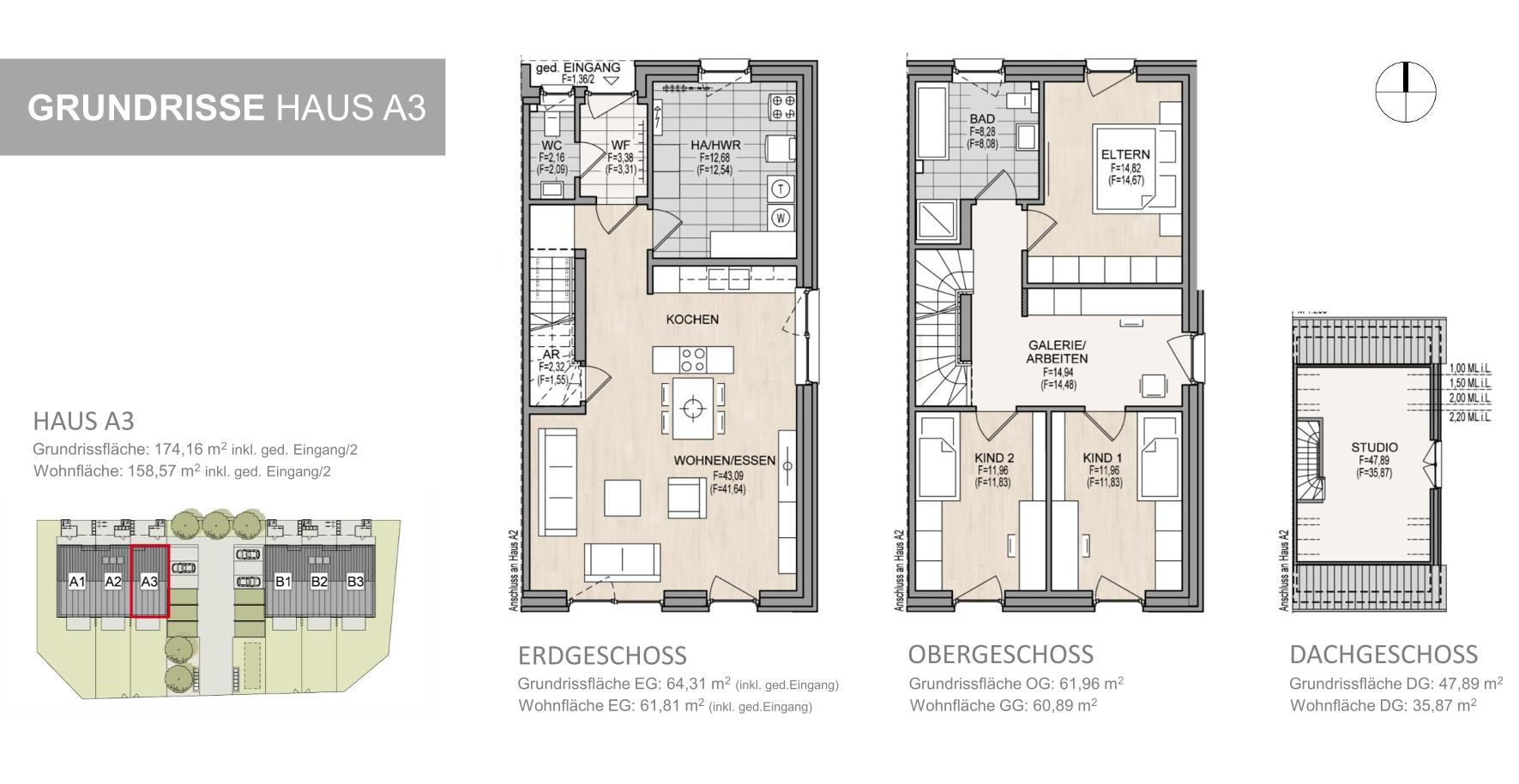 Neubau von sechs Reihenhäusern in Garbsen